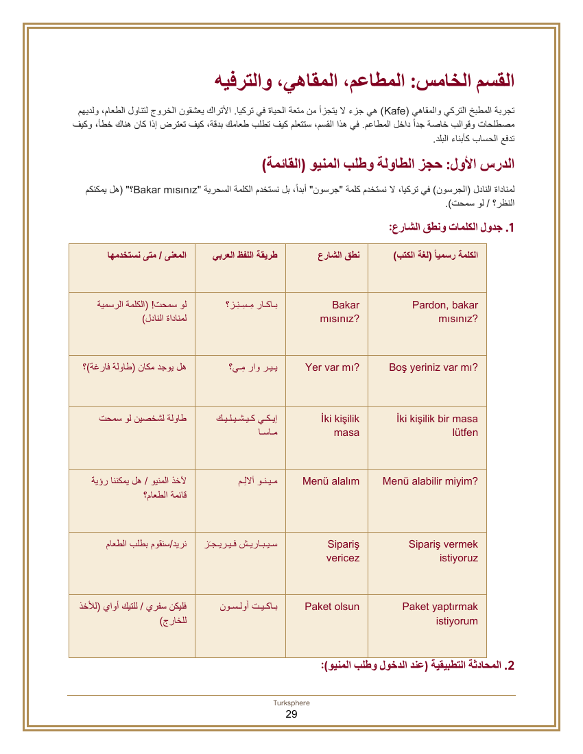فصل المطاعم والمقاهي