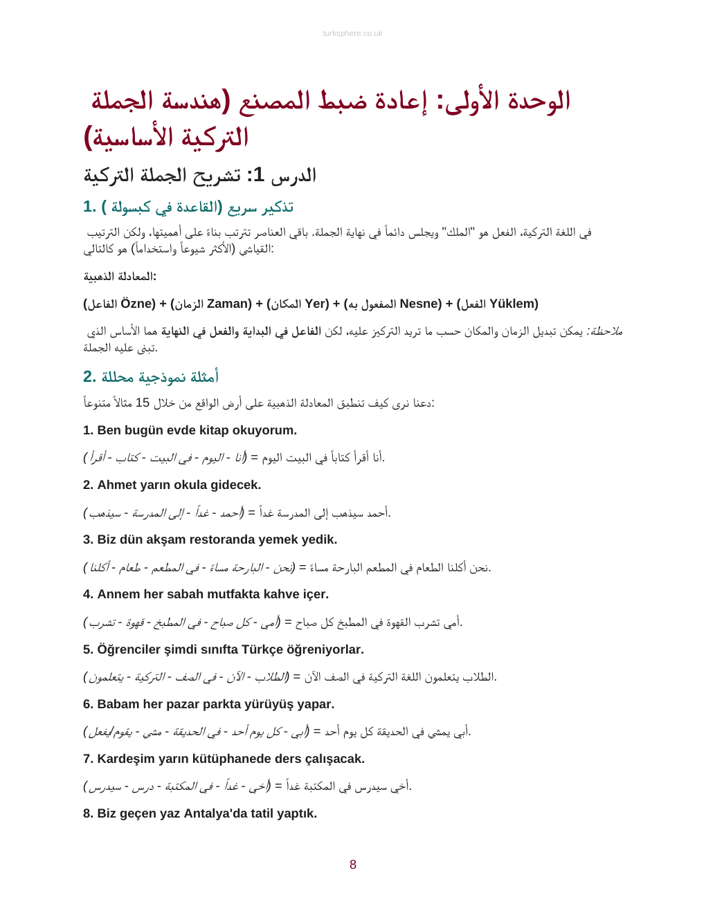 أمثلة نموذجية محللة